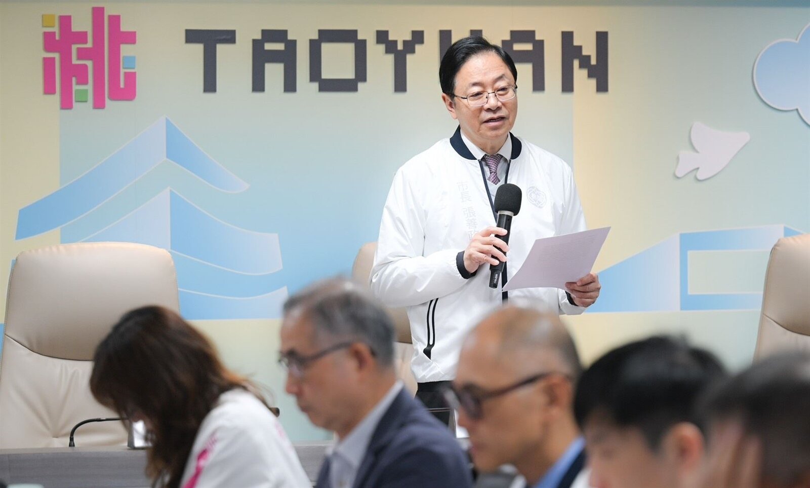 桃園市長張善政主持市政會議。圖：市府提供