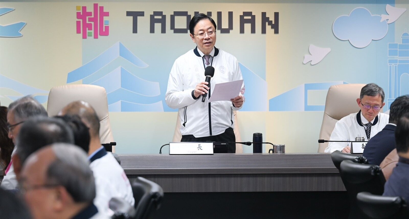 桃園市長張善政主持市政會議。圖：市府提供