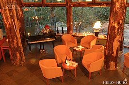 原木的建材質樸溫暖，讓室內氣氛極為溫馨。