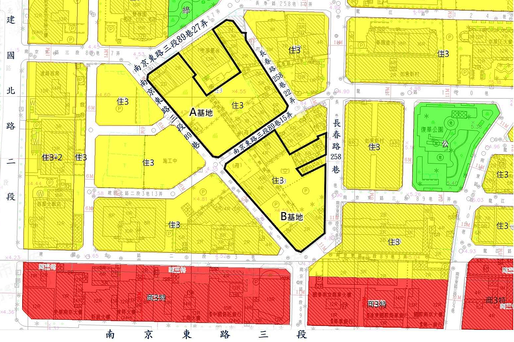 中山長春公辦都更範圍。圖／好房網News記者蔡佩蓉攝影