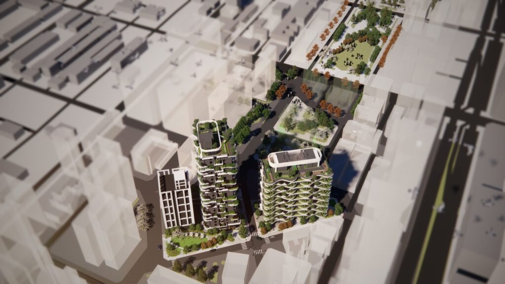 該案基地面積約1,756坪，預計興建1棟23層住宅大樓及1棟15層社會住宅。圖／寶山林建設