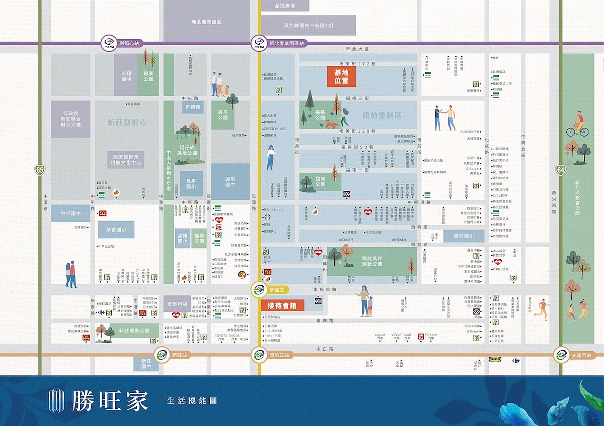 「勝旺家」為靜巷住宅案,距離新北產業園區站僅400公尺。廣編圖