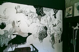 很少人知道，奉咖啡的三樓有著令人驚豔的巨幅牆繪作品。